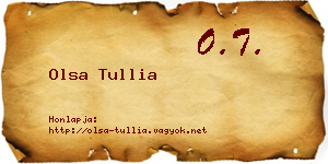Olsa Tullia névjegykártya